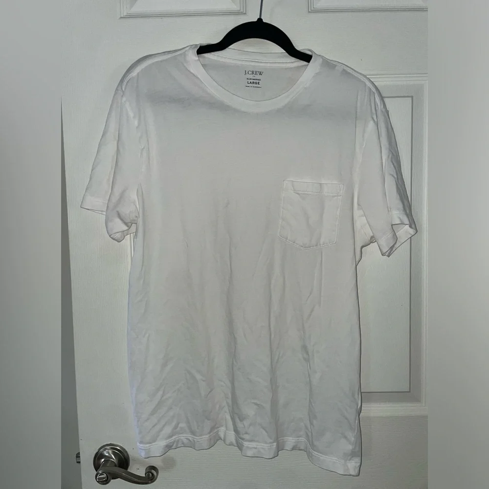 J. Crew White Short-Sleeve Pocket Crew T-Shirt